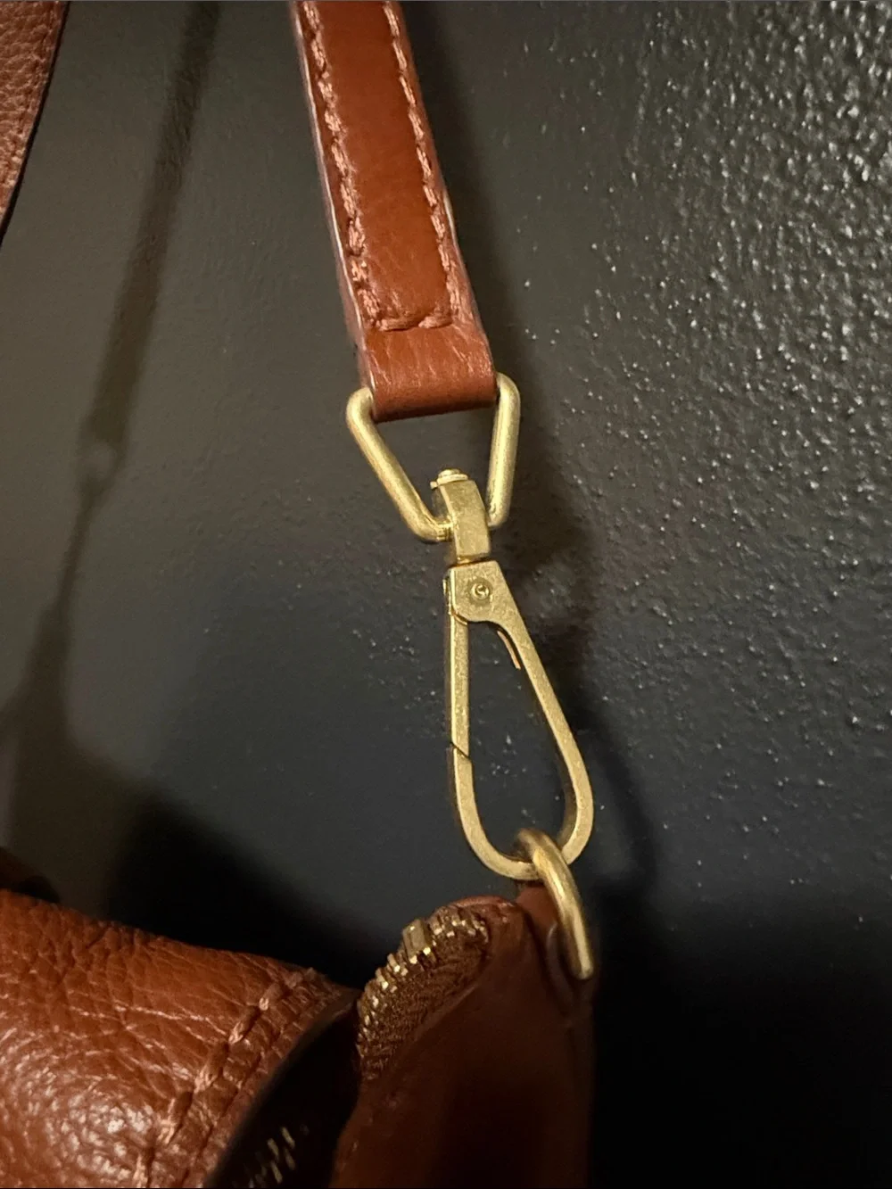 Vera Bradley Gallatin Convertible Leather Backpack Shoulder Bag Cognac/Tan